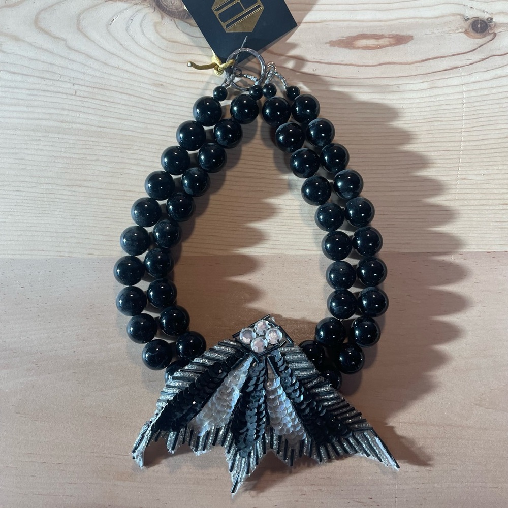 Elva Fields Black Wings Statement Necklace - image 1